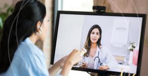 Image of lady accessing telehealth